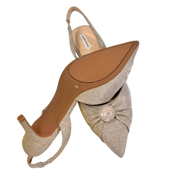 NWOB $89 Alex Marie
Allyn Shimmer Rhinestone Ornament Slingback Dress Pumps - Picture 4 of 6
